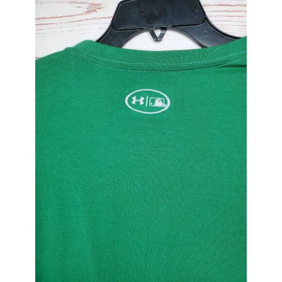 Loose Large Green Boston Red Sox B Logo Heat Gear T Shirt - Picture 5 of 11